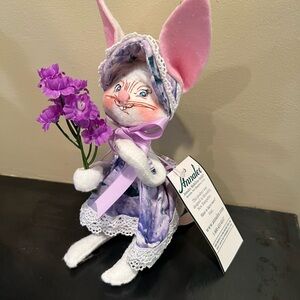 Annalee Pink and Purple Bunny with Lace